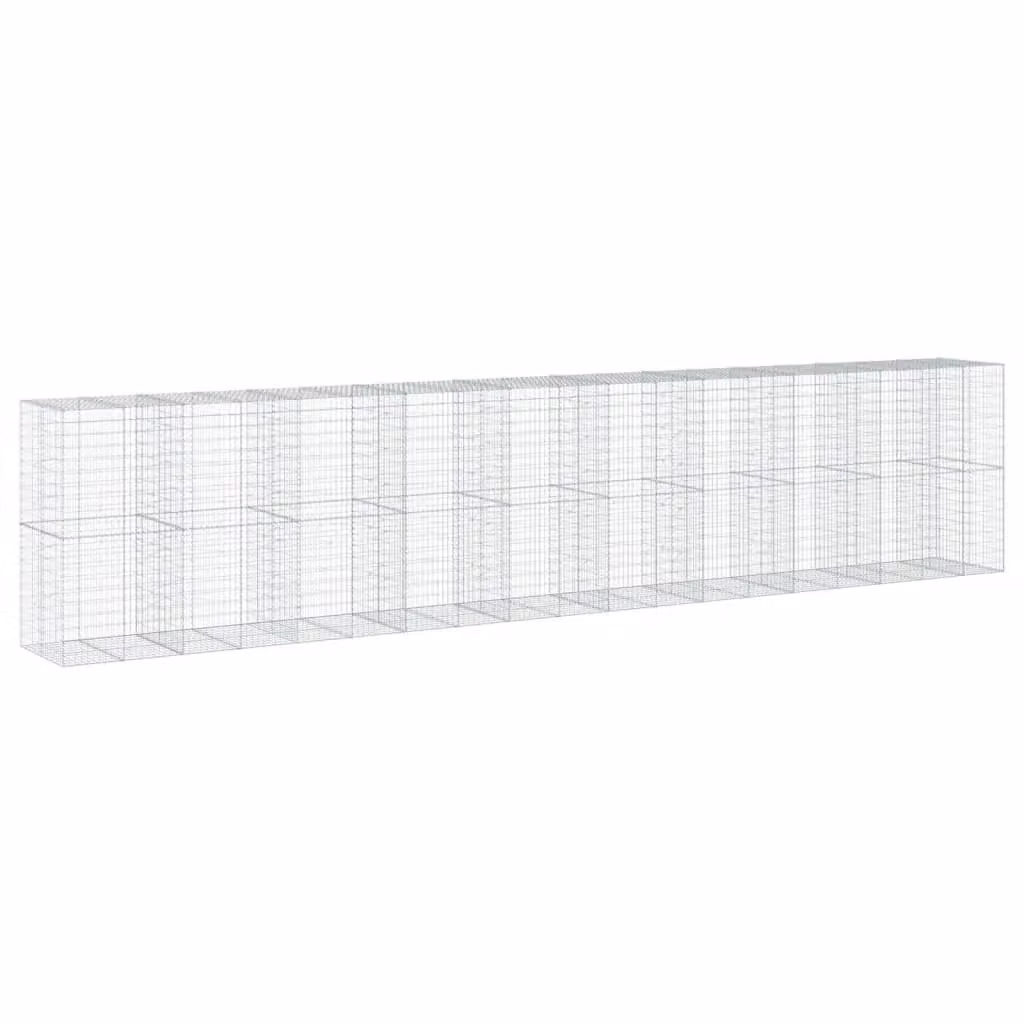 Berkfield Home Gabion Basket with Cover in Silver Galvanised Steel, W/D/H: 950 x 100 x 200 cm – 2
