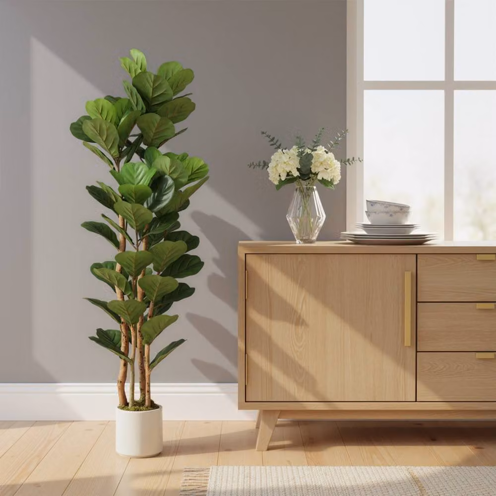 Wyld Haus Toelna 150cm Artificial Fiddle Leaf Fig Tree in Green – 6