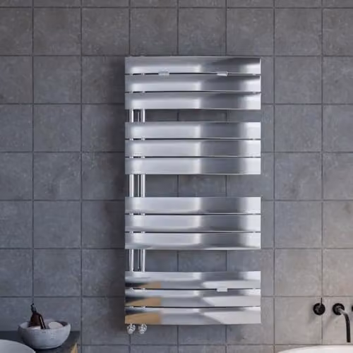 Balterley Curved Ladder Rail Vertical Radiator in Chrome, W/H: 55.0 x 108.0 cm – 2