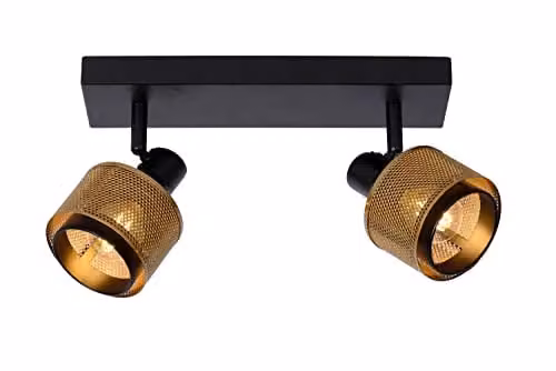 Lucide Rafa Dimmable and Adjustable Twin Ceiling Spotlight in Black – 1