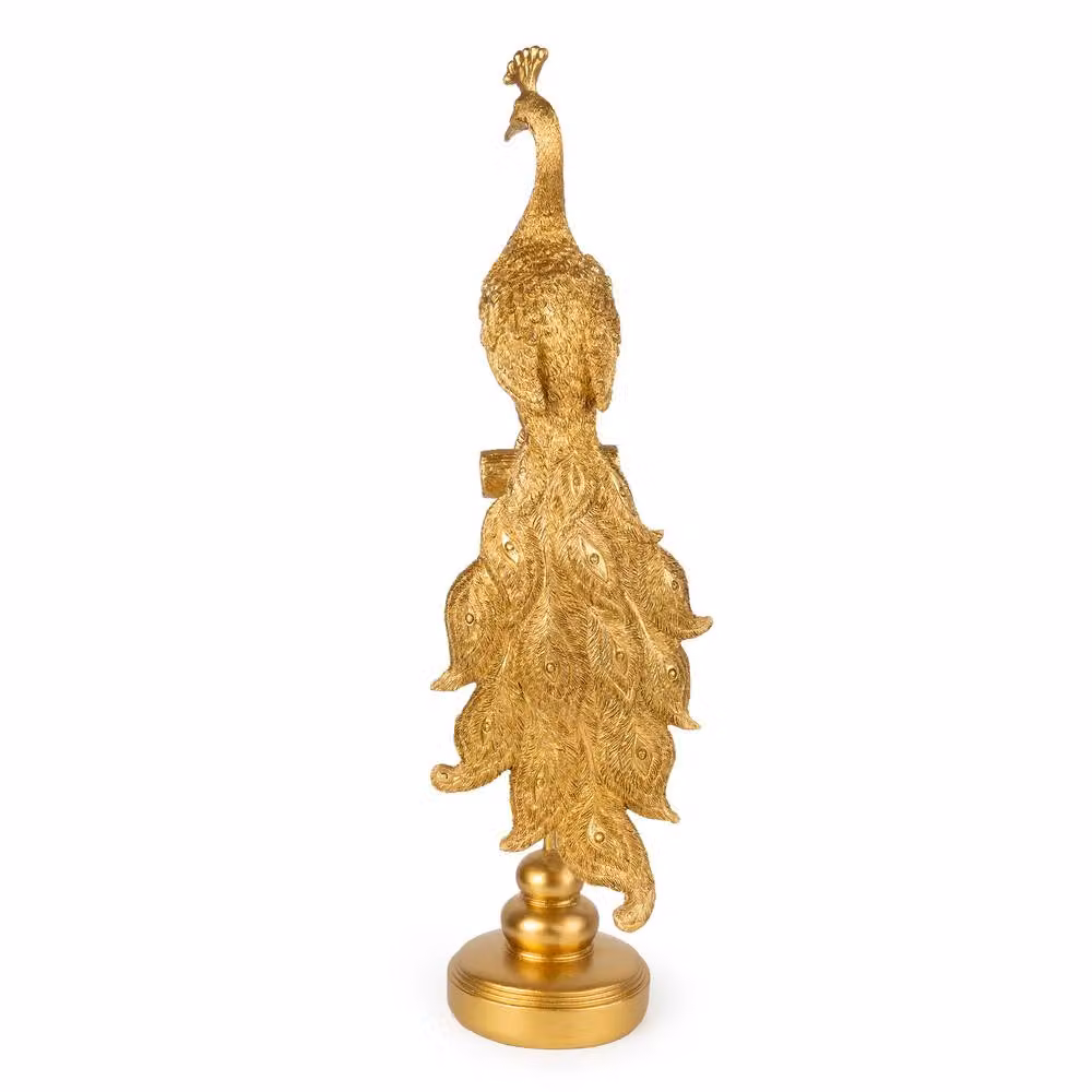 Madison & Mayfair Gold Peacock Tabletop Ornament H: 30.5 cm x W: 23.5 cm x D: 8.0 cm – 2