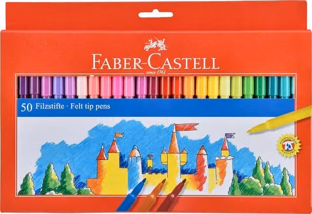 Faber-Castell Multicolour Felt Tip Pens with Ink for School Use