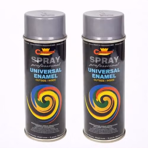 Sola Universal High Gloss Enamel Spray Paint, Silver Grey, 2 x 400 ml – 2