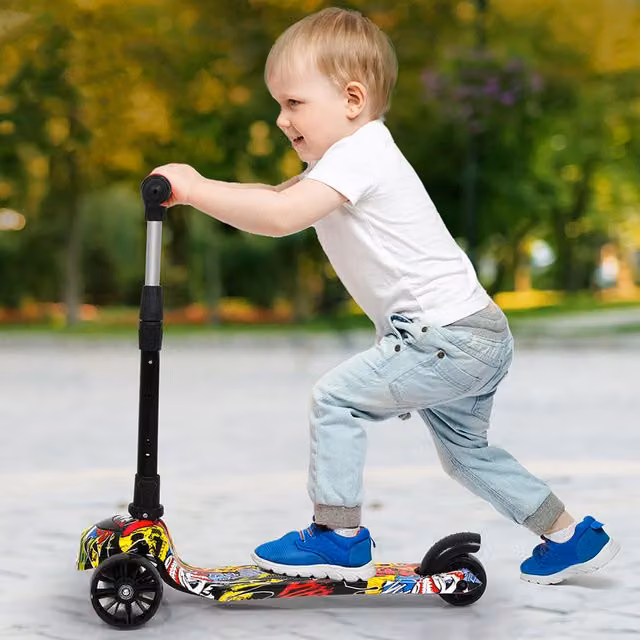 Dekko Height Adjustable and Foldable Kids Scooter in Multicolour