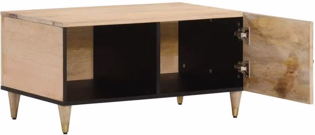 Berkfield Home Mango Wood Coffee Table in Light Brown, W: 80 cm, D: 50 cm, H: 40 cm