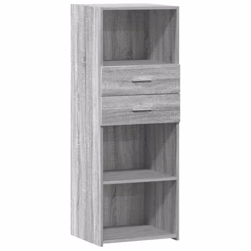 vidaXL Grey Sonoma Highboard in MDF, W/D/H: 45 x 42.5 x 124 cm – 1