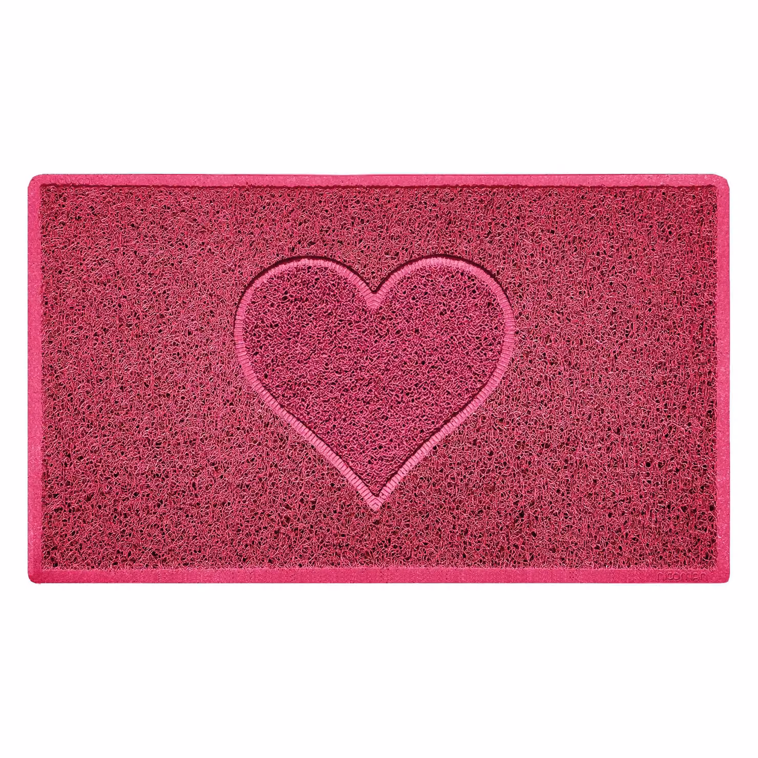 Nicoman Pink Embossed PVC Heart Doormat, W: 45 cm, D: 75 cm – 2