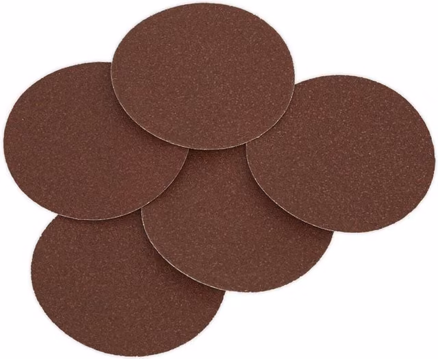 Loops 5 Pack 80 Grit Aluminium Oxide Self Adhesive Backed Sanding Discs, 125 mm, Multicolour/Brown