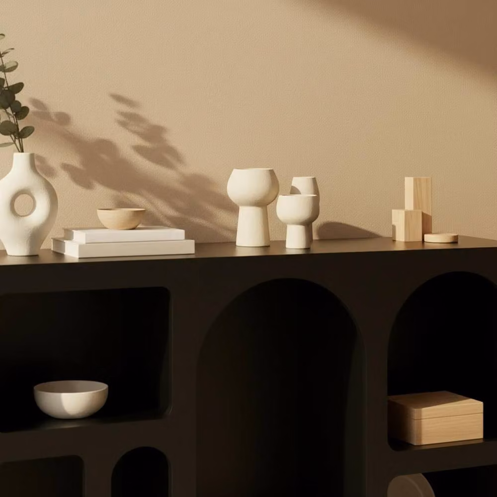 OHS Modern Arched Sideboard Display Unit and Buffet Cabinet in Matt Black – 2