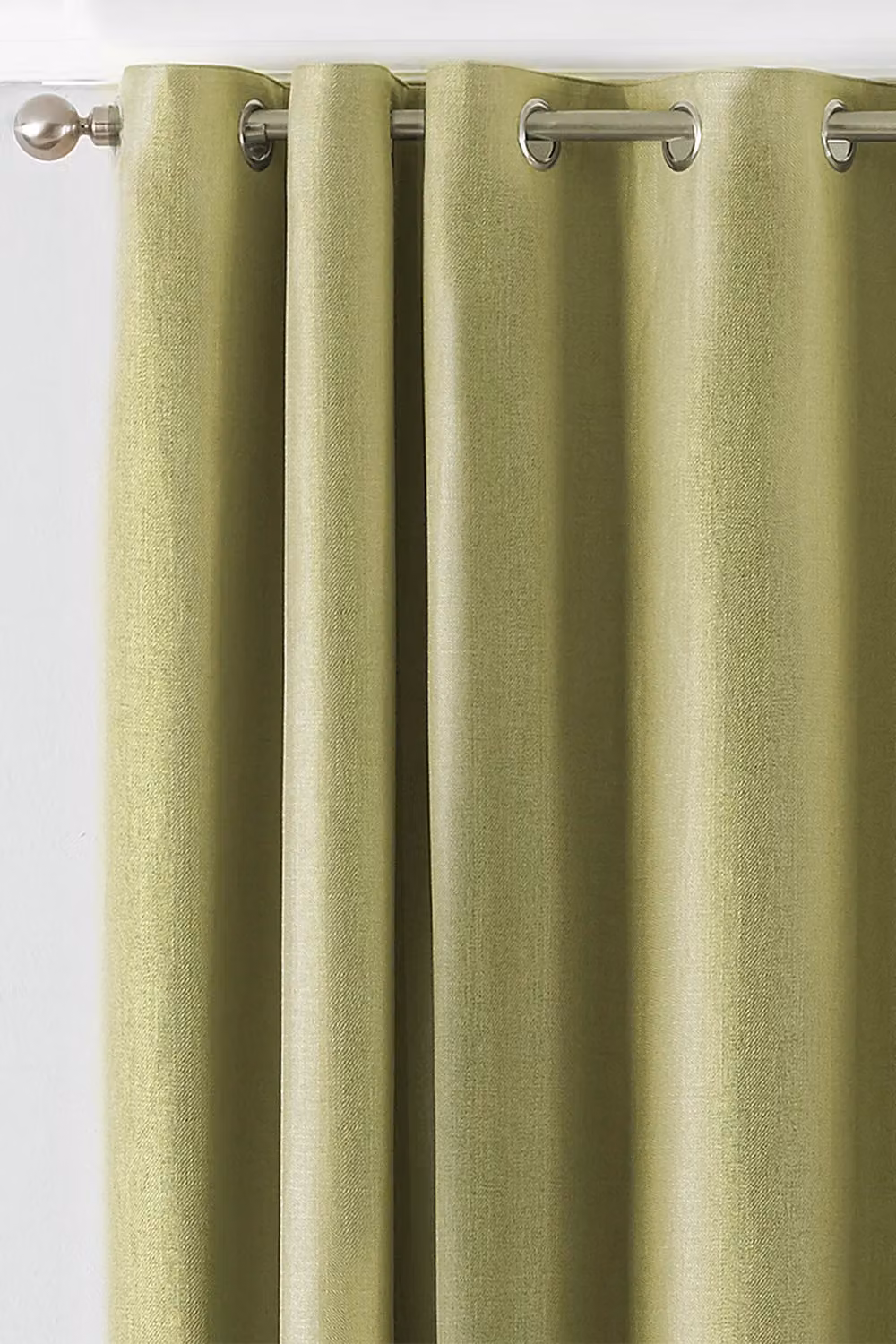 Paoletti Atlantic Twill Woven Eyelet Curtains in Green, Width: 229 cm, Drop: 137 cm – 2