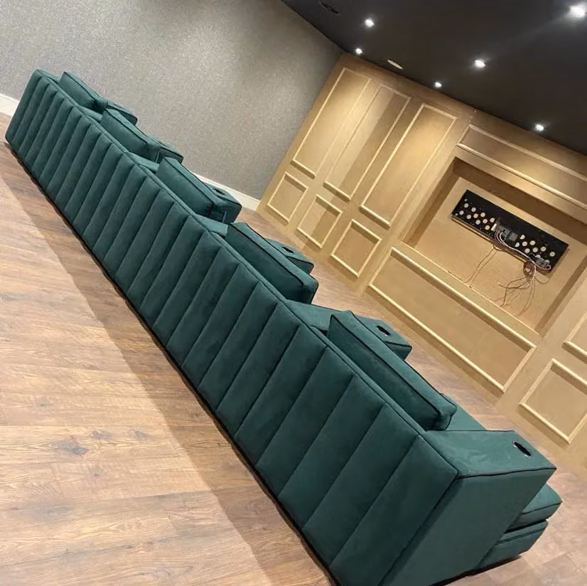 HOB Furniture Thomas Individual Cinema Chaise Seating in Green, W/D/H: 152.4 x 152.4 x 99 cm – 3