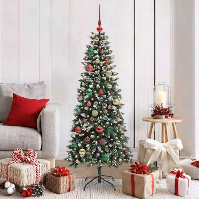 Berkfield Home Artificial Christmas Tree with 150 LEDs, Green, H x W x D: 150 x 66 x 66 cm – 1