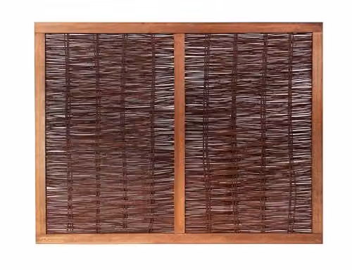 Primrose Premium Handwoven Willow Hurdle Fence Panel, Brown, W/H: 137 x 180 cm
