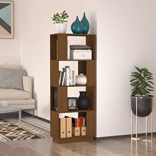 vidaXL Solid Wood Pine Book Cabinet and Room Divider in Brown – 2