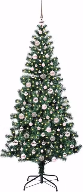 Berkfield Home Elegant Pre-lit Artificial Christmas Tree, Green, Height: 210 cm