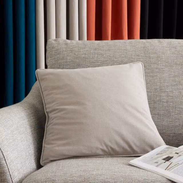 Catherine Lansfield Square Velvet Cushion, Grey or Beige, 45 x 45 cm