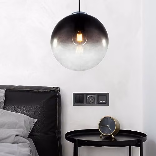 Netlighting Varus Sphere Design Pendant Light with Grey Glass Shade and Chrome Finish, W/D/H: 30 x 30 x 30 cm – 2