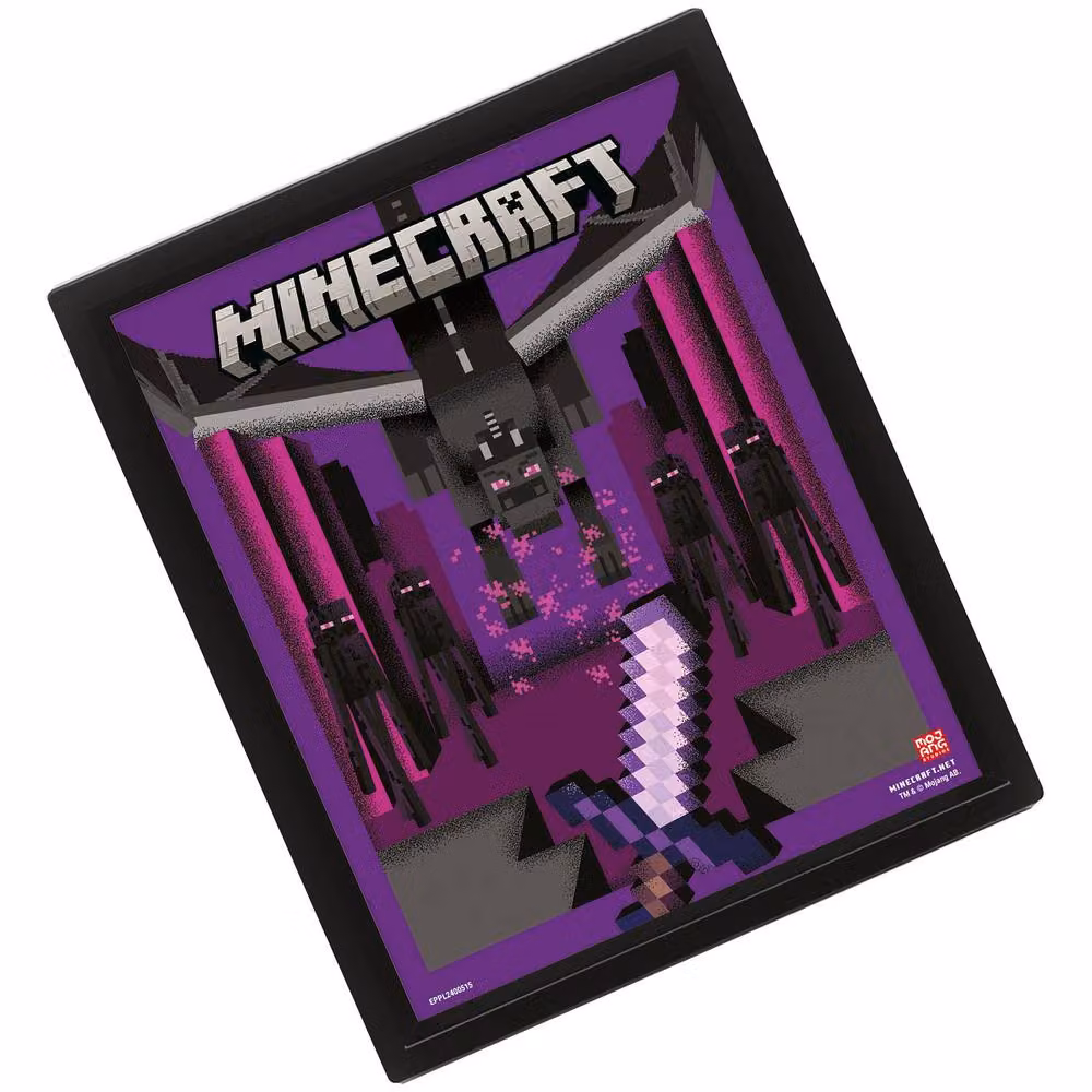 Minecraft Logo 3D Lenticular Paper Poster in Purple – 2