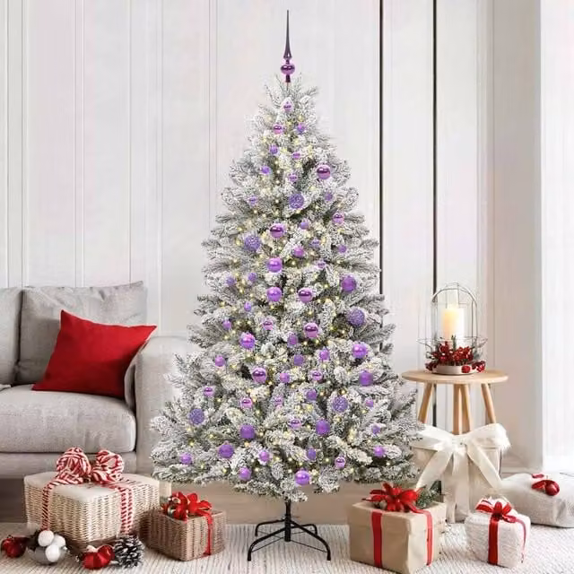 Berkfield Home Artificial Christmas Tree in Green and White, Height: 180 cm – 1