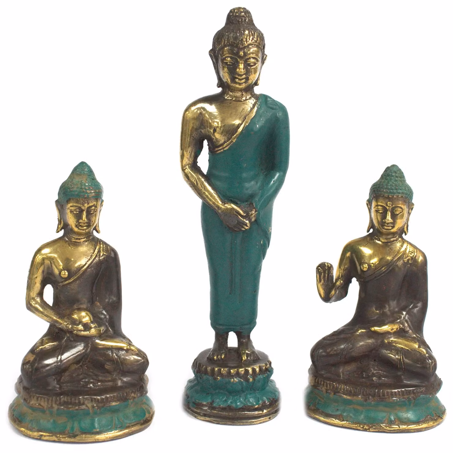 KDMD Gold Med Standing Oriental Buddha Metal Figurine – 4