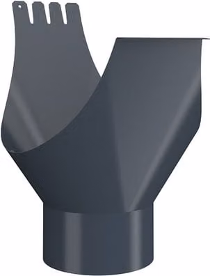 Lindab Half Round Galvanised Steel Gutter Outlet in Anthracite Grey