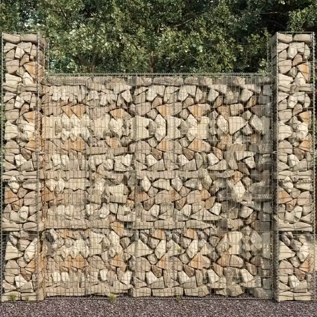 Berkfield Home Silver Galvanised Steel Gabion Wall with Cover, W: 600 cm, D: 50 cm, H: 200 cm