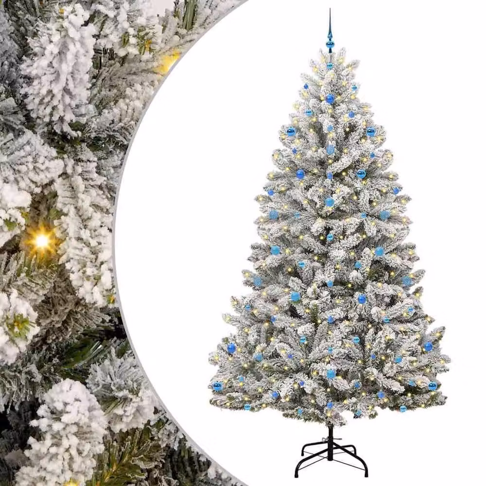 Berkfield Home Elegant Artificial Christmas Tree in Green and White, Height: 270 cm – 3