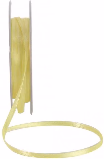 KDMD Light Yellow Satin Ribbon, 3mm, 3 Pack