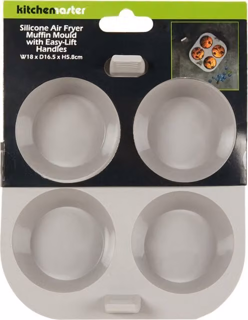 Kitchen Master Silicone Round Muffin Tray in Grey and White