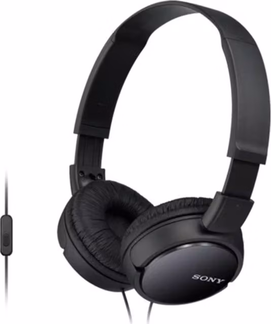 Sony MDR-ZX110AP Wired On-Ear Headphones, Black