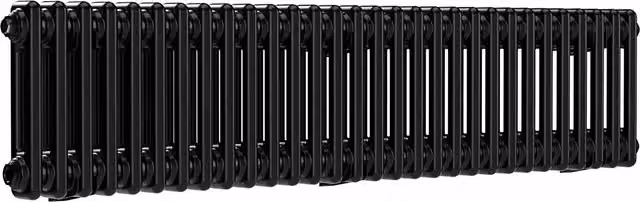 Lux Heat Black Horizontal 2 Column Traditional Steel Radiator, H: 30 cm, W: 137 cm – 1