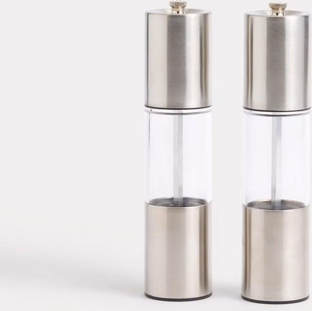 M&S Stainless Steel Salt and Pepper Mills in Silver