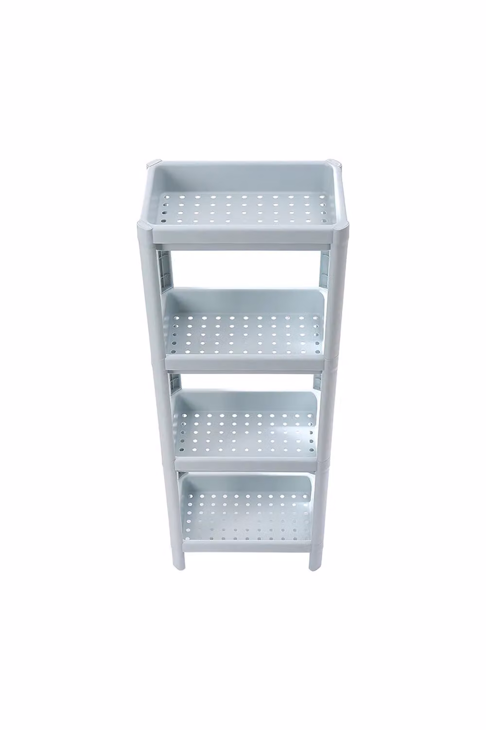 Livingandhome 4-Tier Freestanding Plastic Corner Storage Rack in Blue – 2