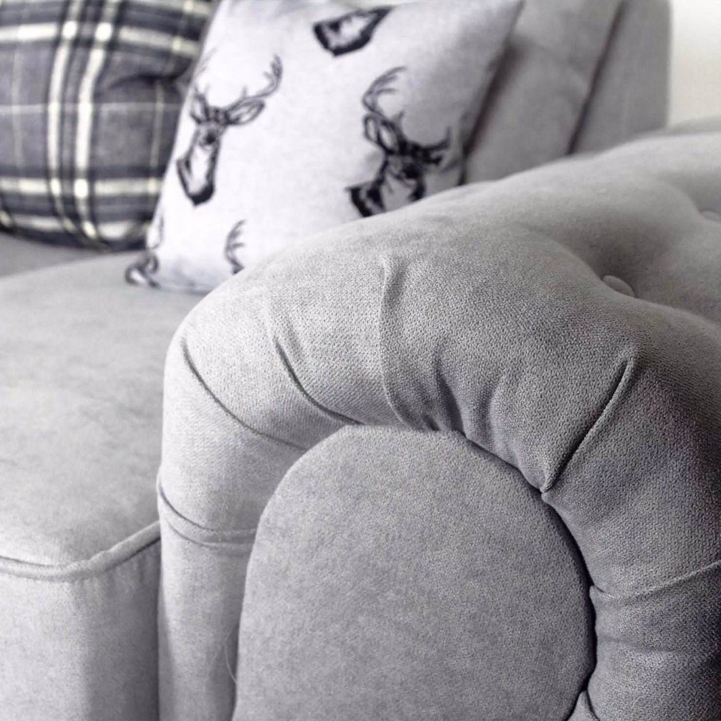 Furnishings For Less UK Milan Grey Fabric 3 and 2 Seater Sofa Set with Scatter Cushions – 4