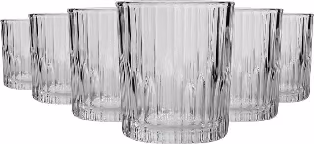 Duralex Manhattan Vintage Transparent Glass Tumbler Whisky Glasses, 220ml, Pack of 12