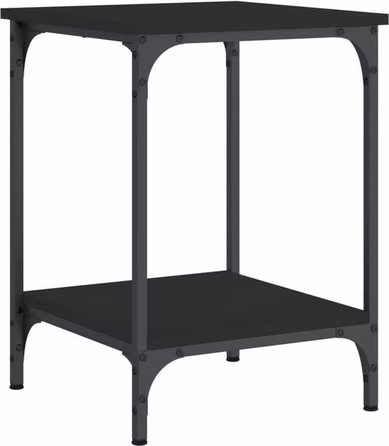 Berkfield Home Black Square Coffee Table in Engineered Wood, W/D/H: 40 x 40 x 55 cm – 1