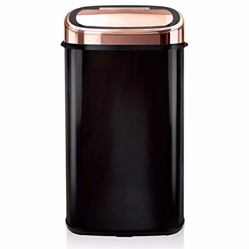 Tower Sensor Kitchen Bin in Black and Gold, W/D/H: 67.0 x 39.5 x 28.0 cm