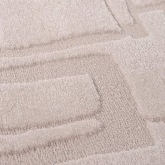 The Rugs Loft Modern Abstract Textured Ivory Rug W: 240 cm, D: 340 cm