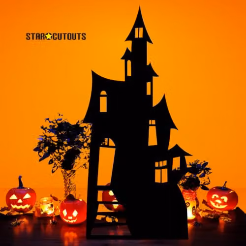 Star Cutouts SC51 Haunted House Silhouette Black Cardboard Cutout for Halloween Parties and Spooky Displays – 2
