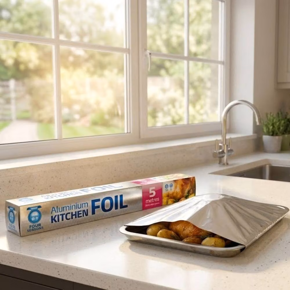 Bedsland Kitchen Foil Roll, Clear Metal Food Wrap for Cooking, 30 cm x 5 m – 2
