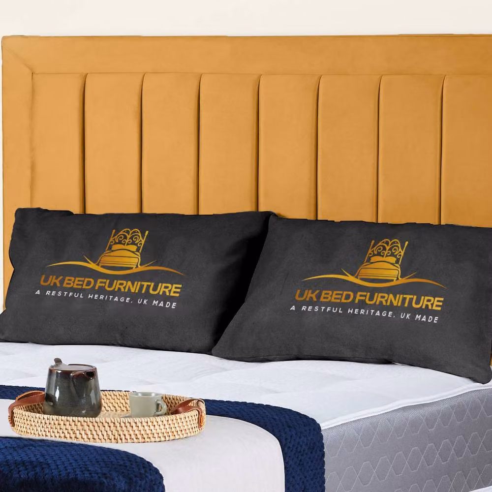 UK Bed Furniture Siarra Ottoman Gas Lift Upholstered Velvet Bed with 48 Inch Headboard in Yellow, Super King Size (200 x 200 cm) – 2