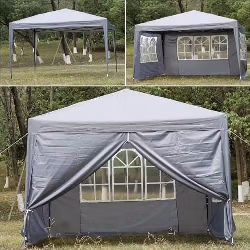 Gr8 Garden Premium Grey Pop Up Gazebo with Side Wall Panels, W/D/H: 300 x 300 x 250 cm – 2