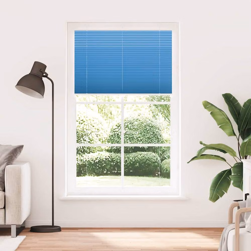Berkfield Home Blue Single Pleat Polyester Blind W: 115 cm, H: 200 cm – 2