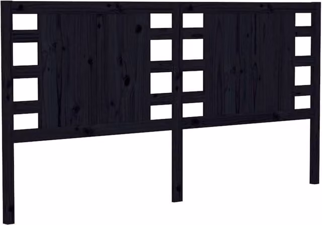 Berkfield Home Black Rustic Solid Pine Wood Headboard, W: 126 cm, D: 4 cm, H: 100 cm – 1