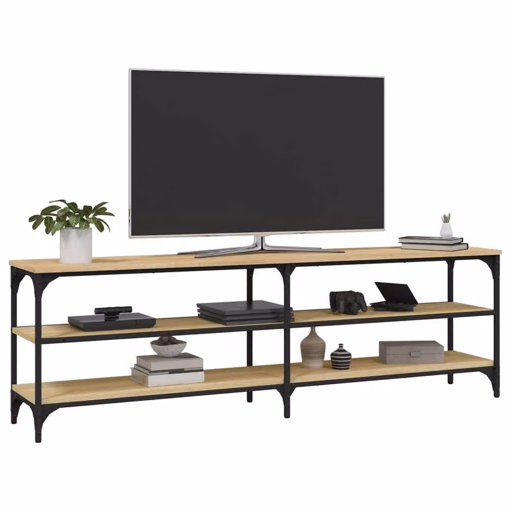 Berkfield Home Industrial TV Cabinet in Sonoma Oak and Brown, W/D/H: 160 x 30 x 50 cm – 3