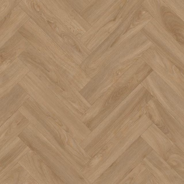 Vinyl Flooring UK Brown Herringbone Wood Effect Vinyl Flooring Sheet in Beige, W: 400 cm, D: 200 cm