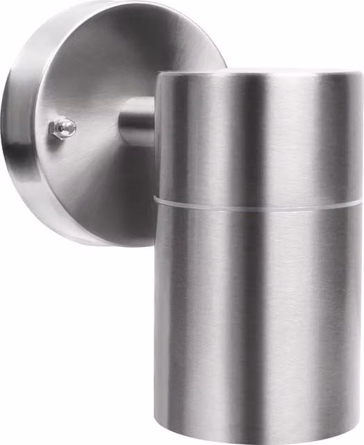 Extrastar Modern Silver Stainless Steel Outdoor Down Wall Light with 6W GU10 LED Bulb, IP44 Rated