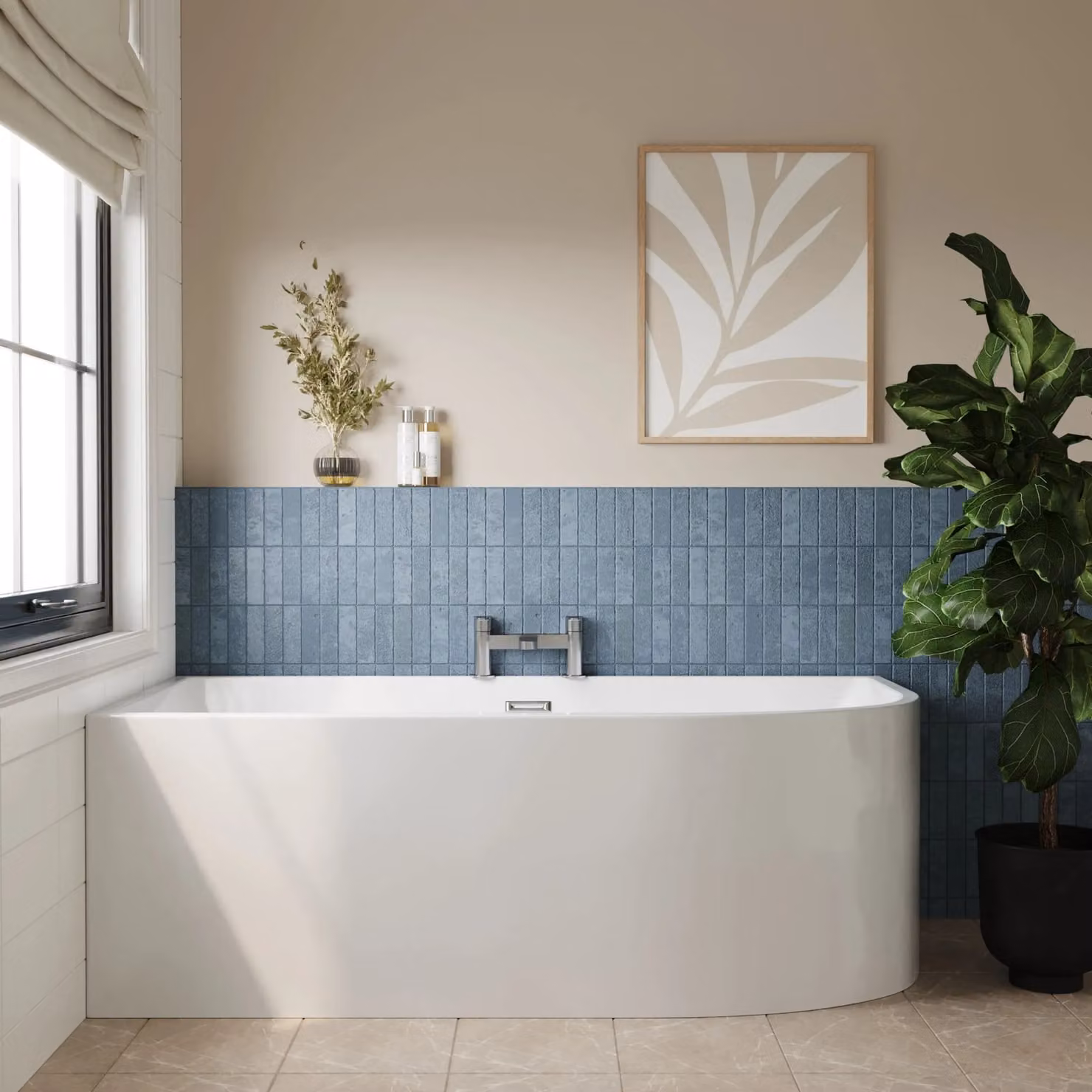 Balterley Left Hand Asymmetric J-Shaped Freestanding Acrylic Bath in White W/D/H: 170 x 72 x 59 cm – 2