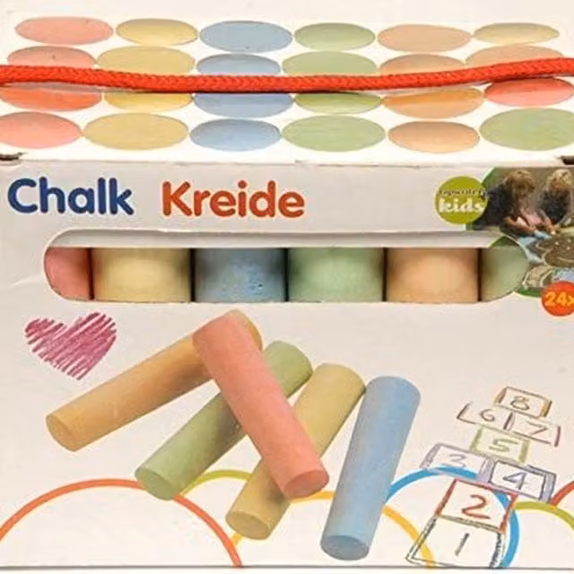 UMKYTOY 24 Pack Multicolour and White Giant Sidewalk Chalks for Children