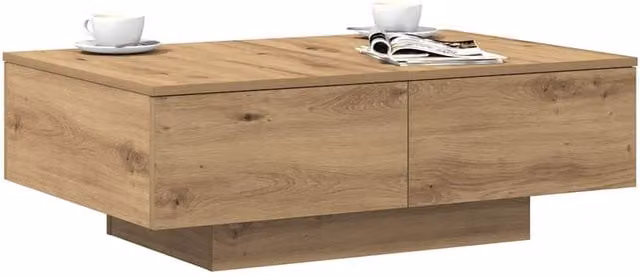 Berkfield Home Artisan Oak Coffee Table in Brown, W/D/H: 90 x 60 x 31 cm – 1